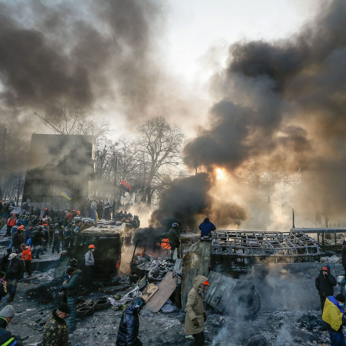 Destruição após bombardeio russo