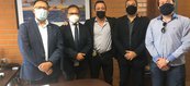 Dr. Hélio dialoga na ALEPI com dirigentes, Nacional da AGEPPEN-BRASIL, Jacinto Teles, da AGEPPEN-PI, Marcos Paulo, Danilo Nunes e Itamar Burlamaqui, acerca da Polícia Penal do PI