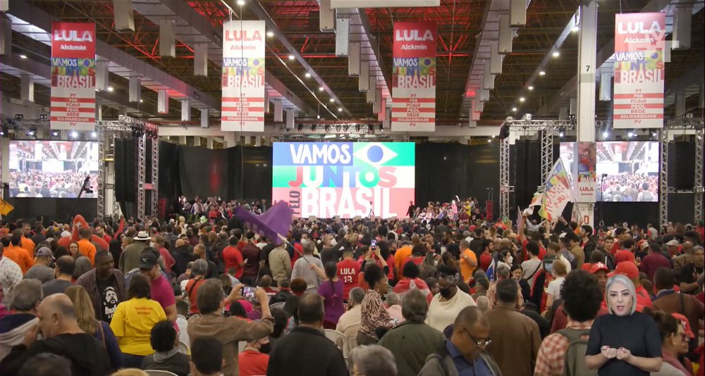 Lula lança pré-candidatura para disputar a Presidência (Foto: Reprodução/TVPT) Lula lança pré-candidatura para disputar a Presidência (Foto: Reprodução/TVPT)