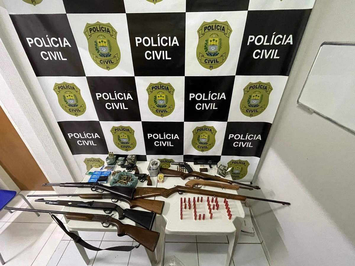 Material apreendido pela polícia