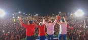 Wellington Dias, Regina Sousa, Lula e Rafael Fonteles durante ato público em Teresina (PI)