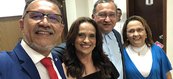 Advogados Jacinto Teles, Arimateia Dantas e as pedagogas Francisca Morais Teles e Gildete Pereira