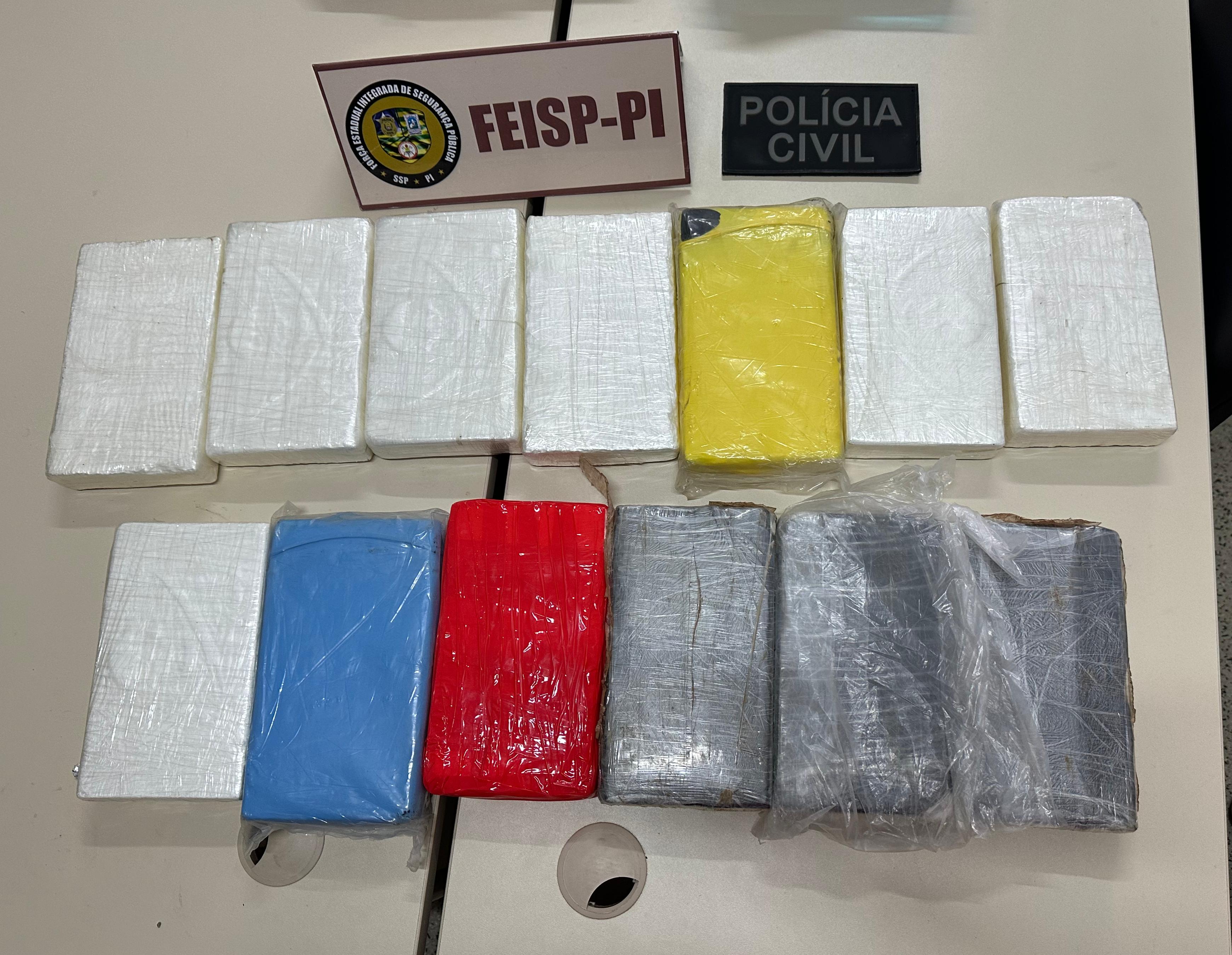 Tabletes de droga apreendidos pela Polícia Civil.