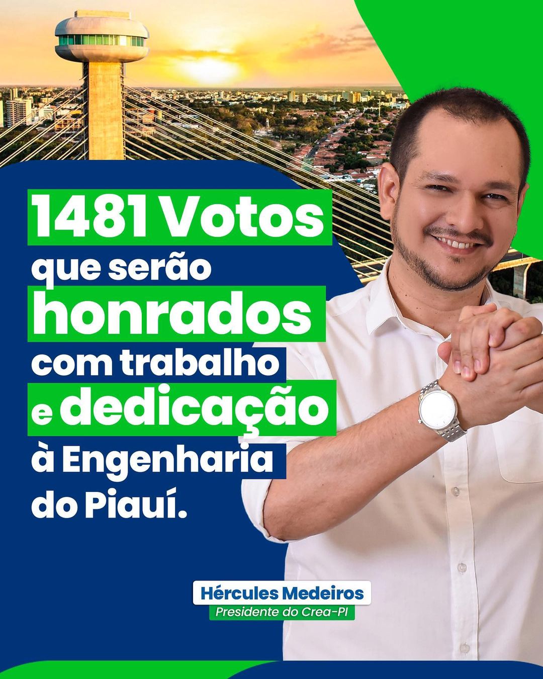 com 1.585 votantes no estado do Piauí, Hércules conquistou 1.481 votos.