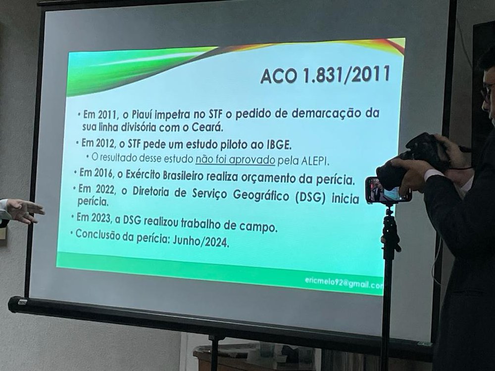 Registro do processo de litígio entre Piauí e Ceará, por meio da Ação Cível Originária Nº 1831, que tramita no Supremo Tribunal Federal. (Foto: Jacinto Teles | JTNEWS)