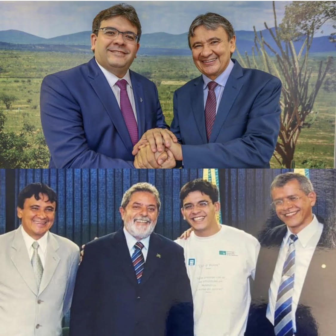 As fotos são compatíveis com os fatos: Rafael Wellington Dias em momentos díspares, na companhia de Lula e seu pai Nazareno Fonteles