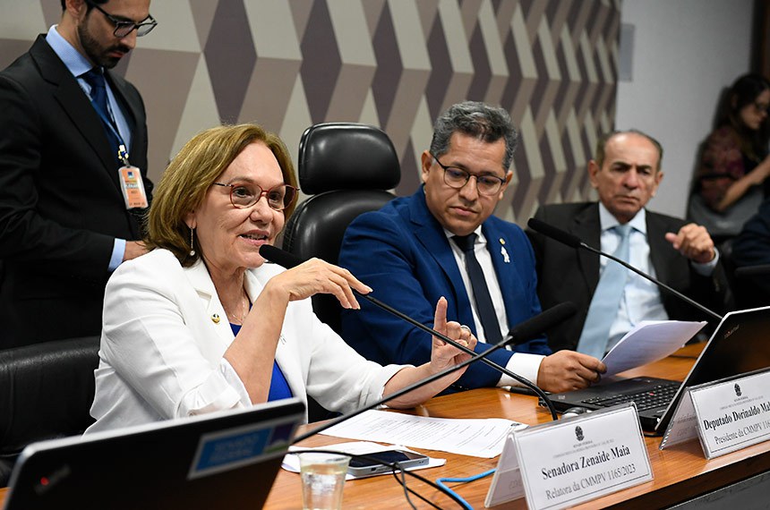 Zenaide Maia, relatora, Dorinaldo Malafaia, presidente, e Marcelo Castro, vice-presidente do colegiado