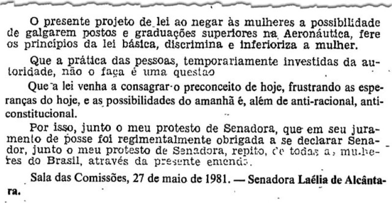 Em emenda a projeto de lei, Laélia defende que mulheres entrem na Aeronáutica e tenham os mesmos direitos dos homens