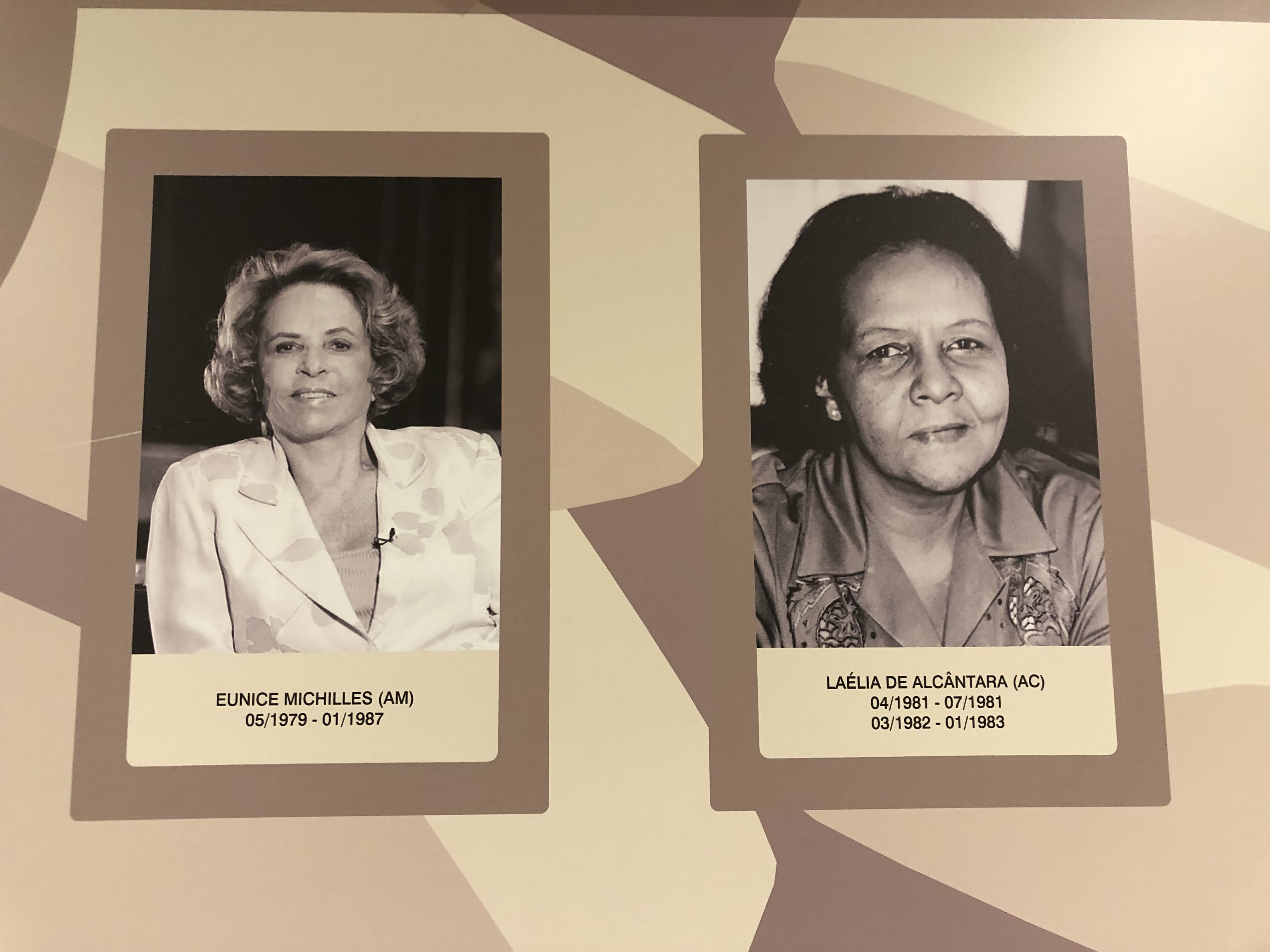 Primeiras Senadora do Brasil: Michilles (AM) e Alélia de Alcântara (AC) - Registro da Galerias das Senadoras da República