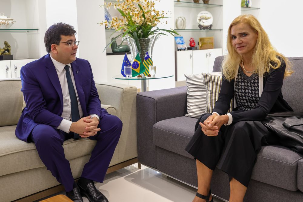 Governador Rafael Fonteles e embaixadora da União Europeia (UE) no Brasil, Marian Schuegraf