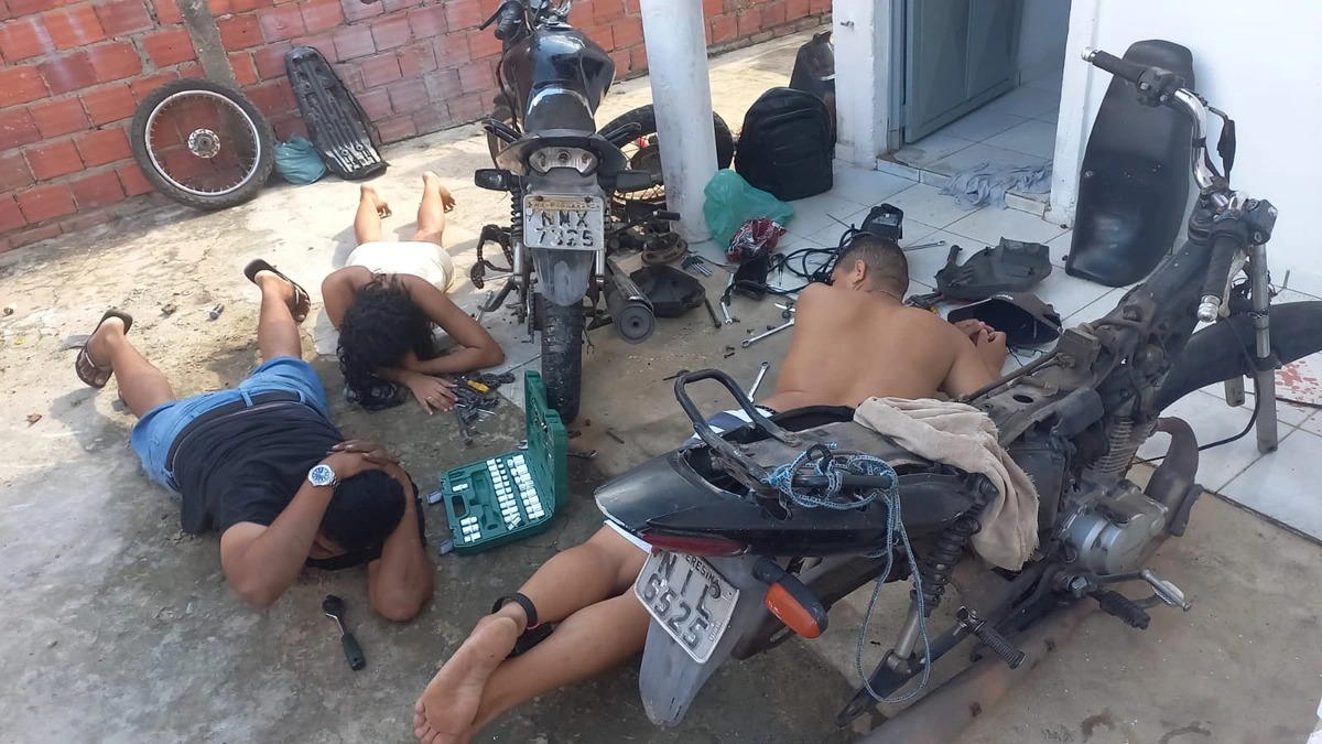 Os agentes entraram no imóvel, apreenderam os veículos e conduziram os homens