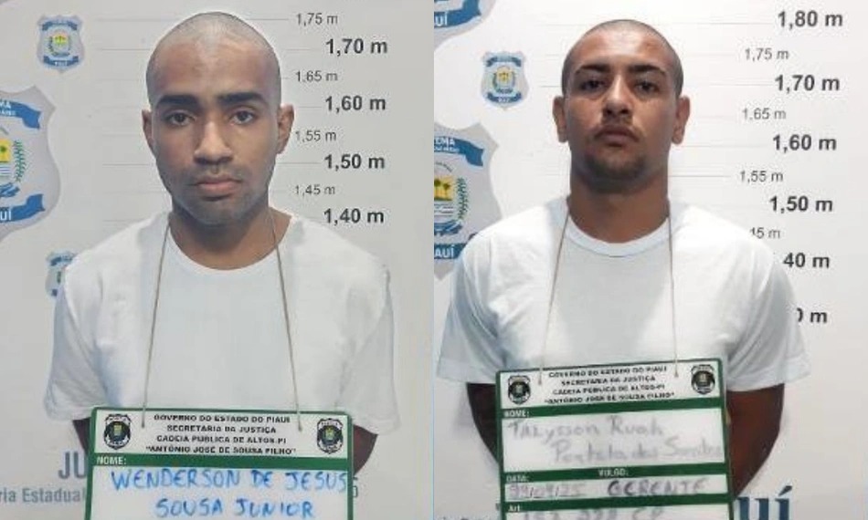 Wenderson de Jesus Sousa Júnior e Talysson Ruan Portela dos Santos foram presos pelo DHPP