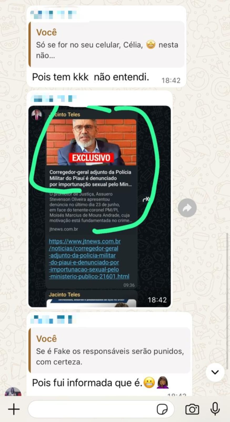 Essa montagem está sendo compartilhada em grupos de WhatsApp para tentar confundir a opinião pública e desviar o foco da denúncia bilionária na saúde do Piauí.