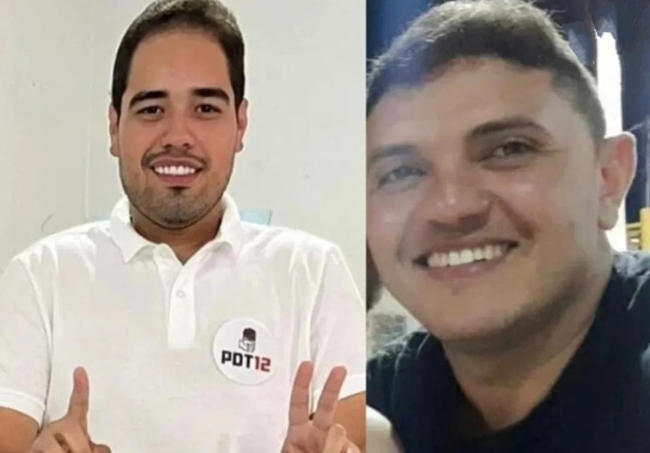Prefeito de Igarapé Grande, João Vitor Xavier, e policial militar Geidson Thiago da Silva dos Santos