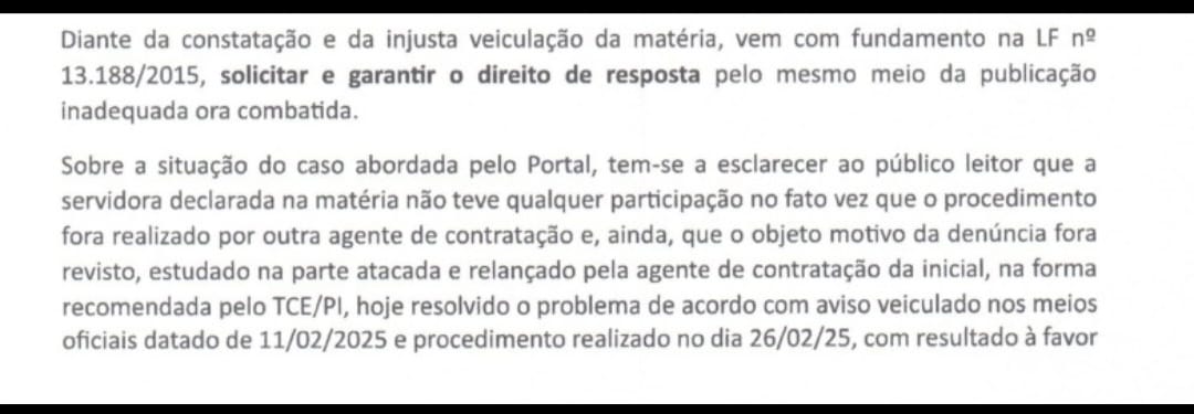 Trecho da nota