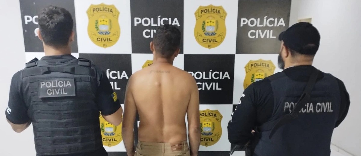 J. B. A. J foi preso pela Polícia Civil do Piauí por suspeita de tentativa de feminicídio