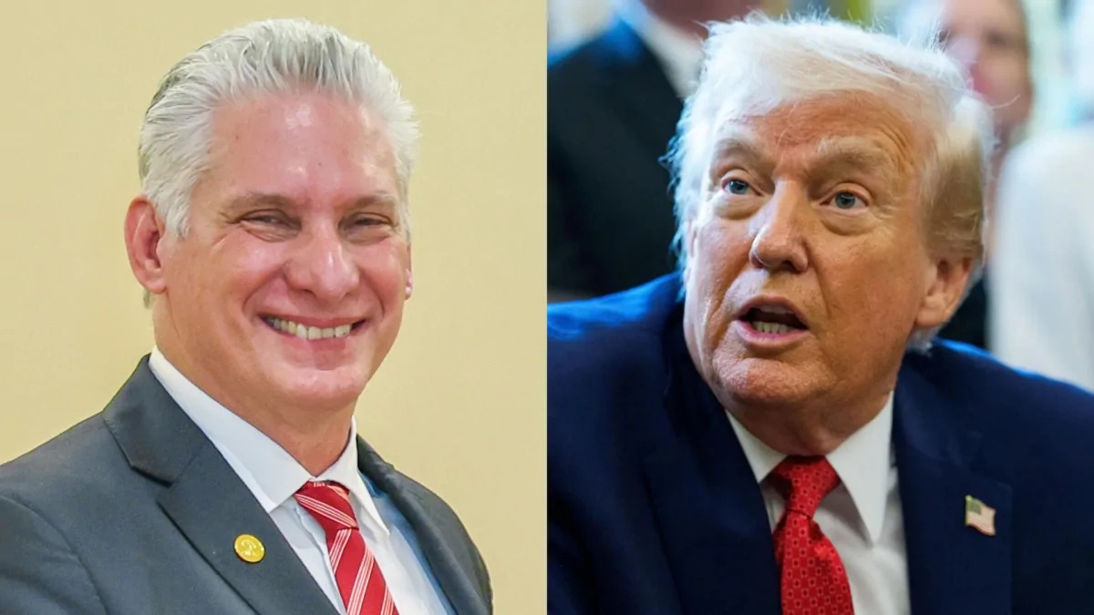 Presidente da Cuba, Miguel Diaz-Canel e Presidente dos EUA, Trump